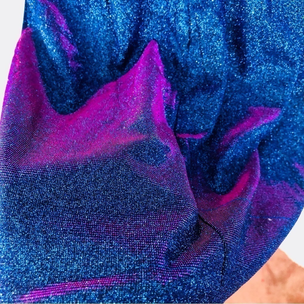 Lulus Sensation Blue purple shift glitter body con mini dress womens XS prom - Picture 16 of 16